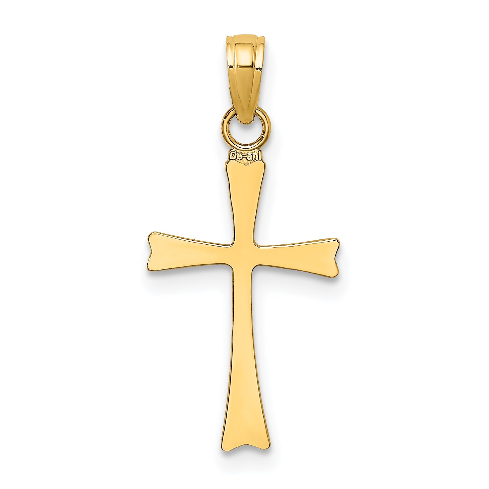 14K Yellow Gold Polished Cross Charm