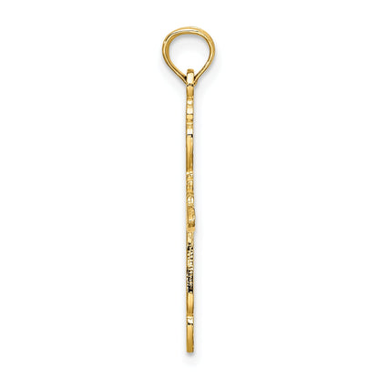 14K Yellow Gold Polished And Cut-Out Cross Charm