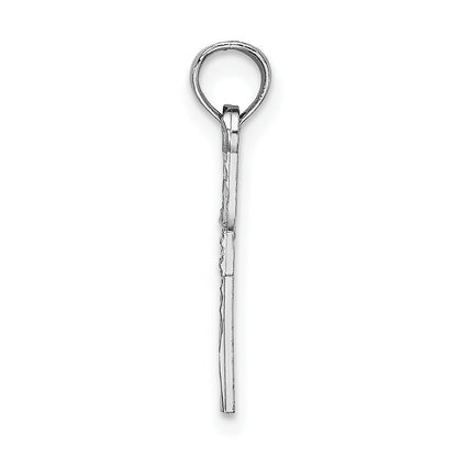 14K White Gold D/C Cross Charm