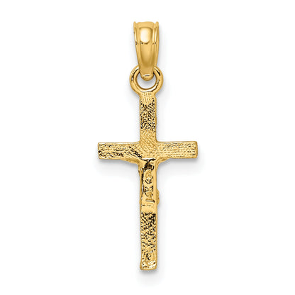 14K Yellow Gold Mini Crucifix Charm