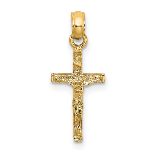 14K Yellow Gold Mini Crucifix Charm