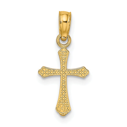 14K Yellow Gold Textured Mini Cross Charm