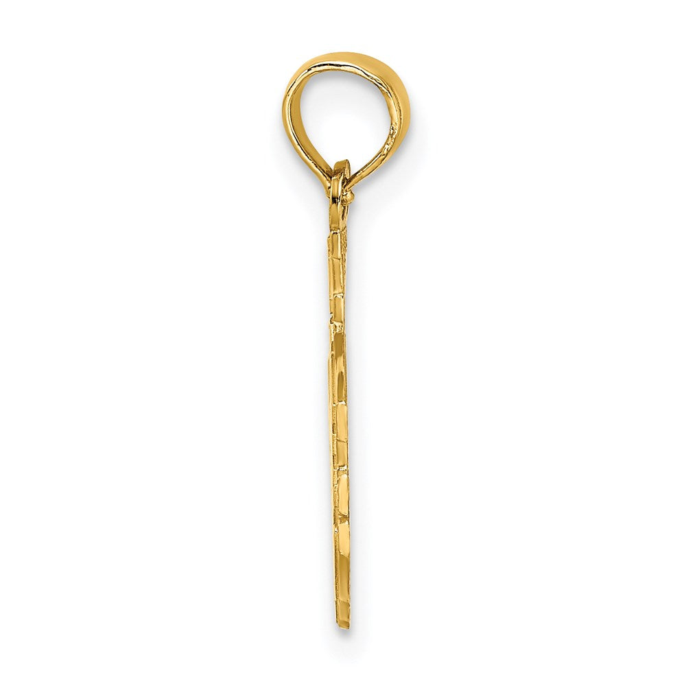 14K Yellow Gold I Love Jesus Cross Charm