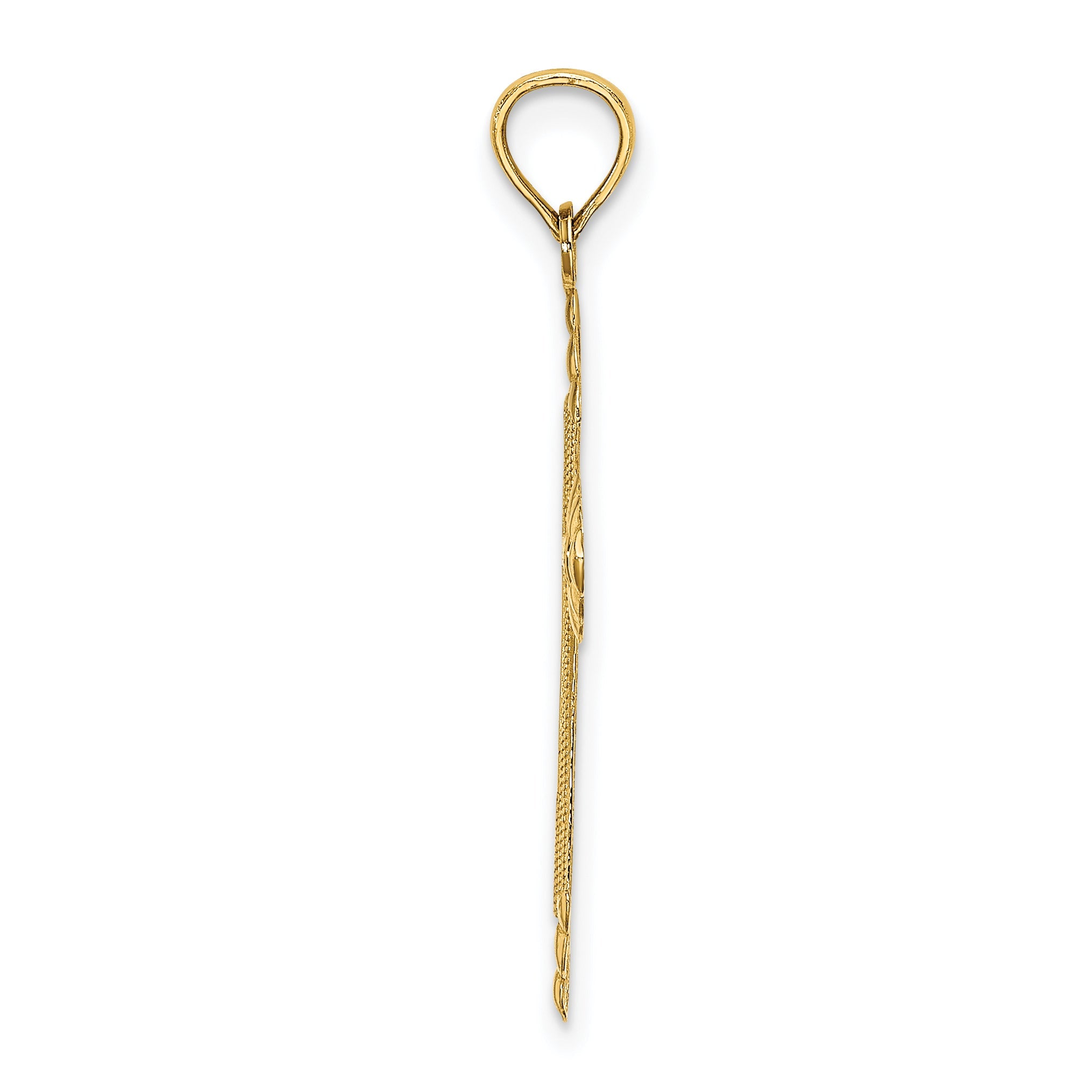 14K Yellow Gold D/C With Arrow Cross Charm