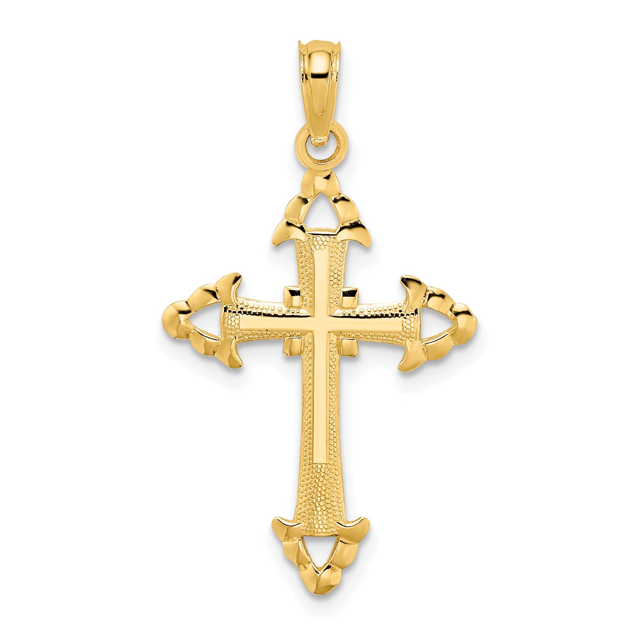 14K Yellow Gold D/C With Arrow Cross Charm