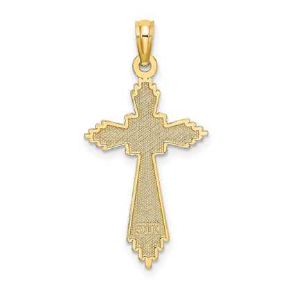 14K Yellow Gold W/ Pointed Ends Fancy Cross Charm