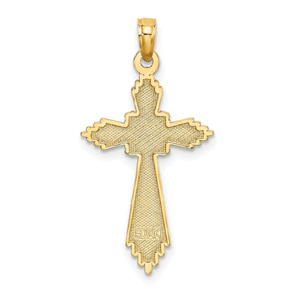 14K Yellow Gold Fancy D/C Cross Charm