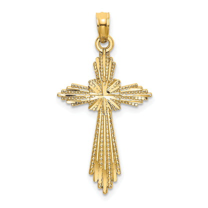 14K Yellow Gold Fancy D/C Cross Charm
