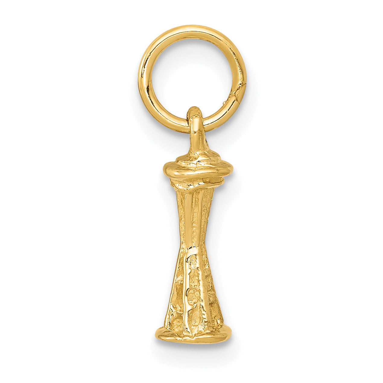 14K Yellow Gold Solid Polished Space Needle Charm