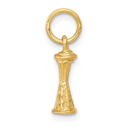 14K Yellow Gold Solid Polished Space Needle Charm