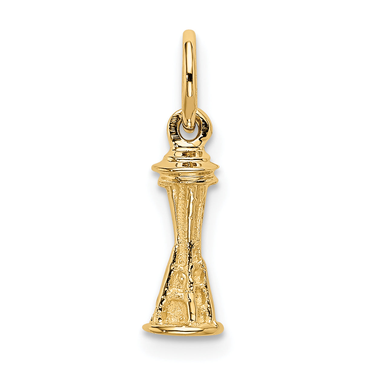 14K Yellow Gold Solid Polished Space Needle Charm