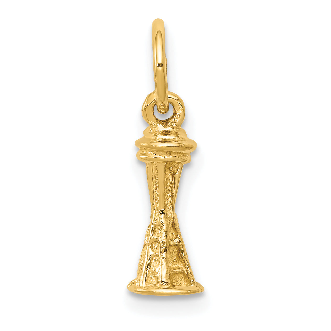 14K Yellow Gold Solid Polished Space Needle Charm