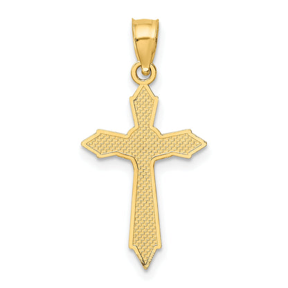 14K Yellow Gold W/ Arrow Pointed Ends Crucifix Charm