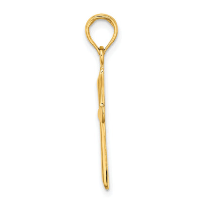 14K Yellow Gold Polished Beveled Tip Cross Charm