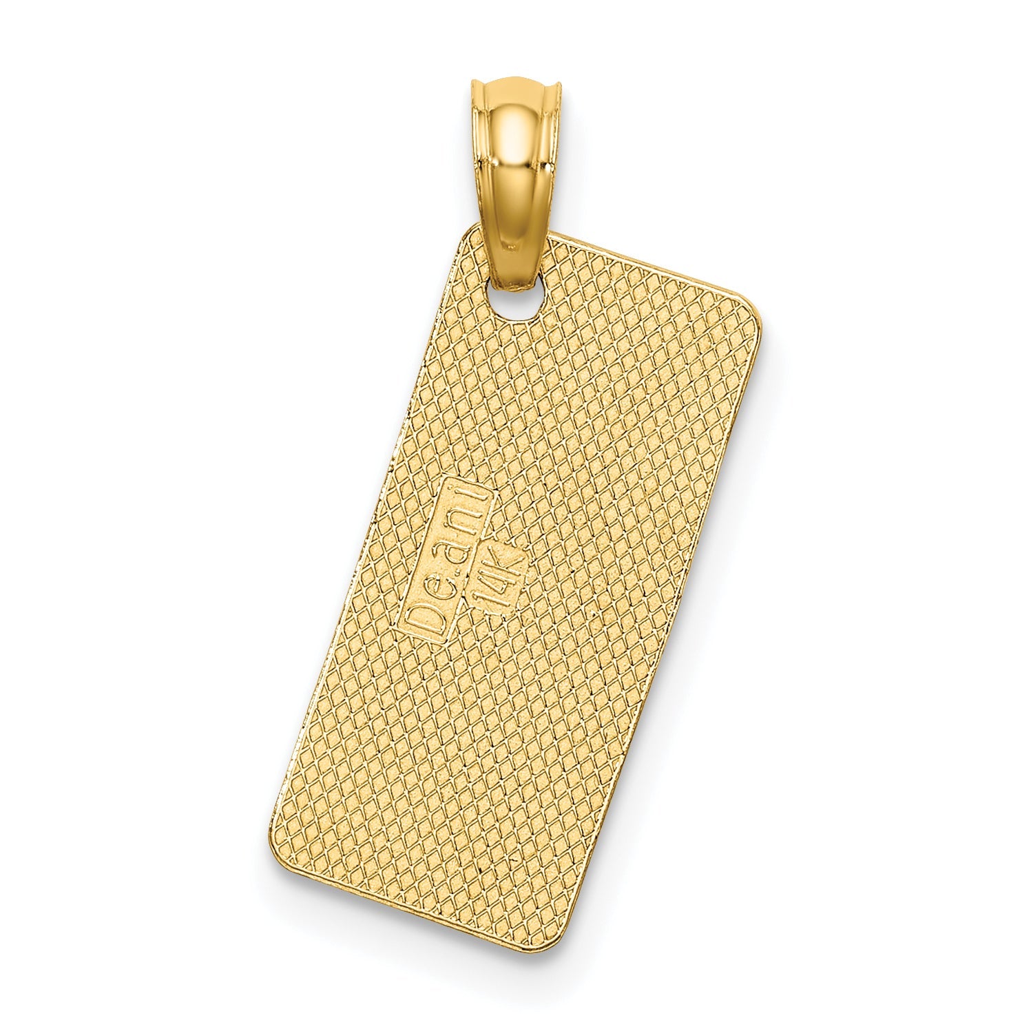 14K Yellow Gold Textured Sea Isle License Plate