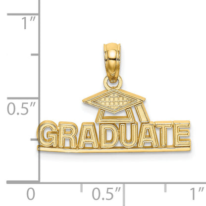 14K Yellow Gold Polished Graduate Under Cap Charm