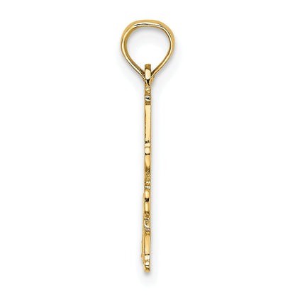 14K Yellow Gold Polished Engraved #1 Step Mom Charm