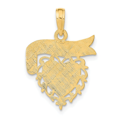 14K Yellow Gold Mommy'S Girl In Heart W/Banner Charm