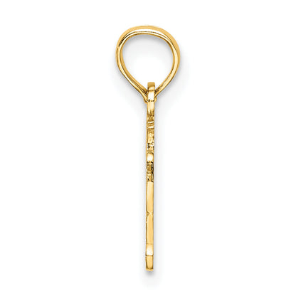 14K Yellow Gold Polished And Engraved Oy Vey Charm