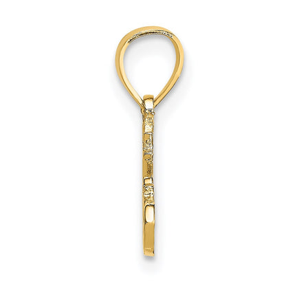 14K Yellow Gold Polished Engraved Hot Chocolate Charm