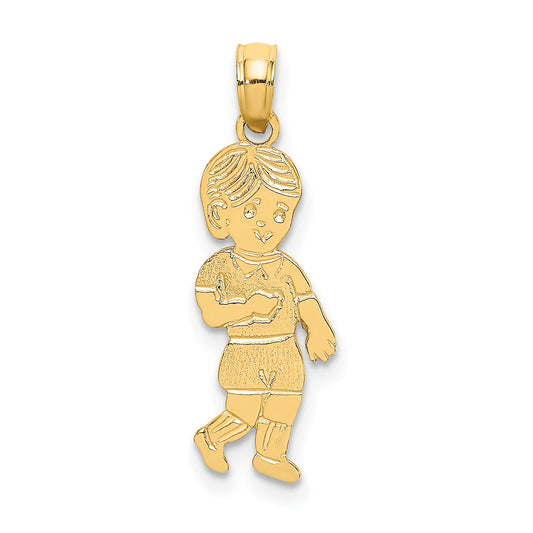 14K Yellow Gold Little Boy Walking Charm