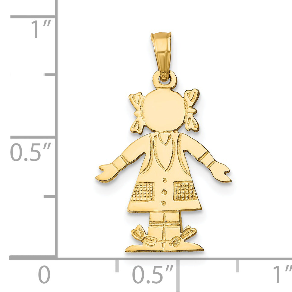 14K Yellow Gold Girl Charm
