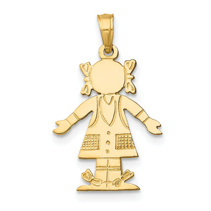 14K Yellow Gold Girl Charm
