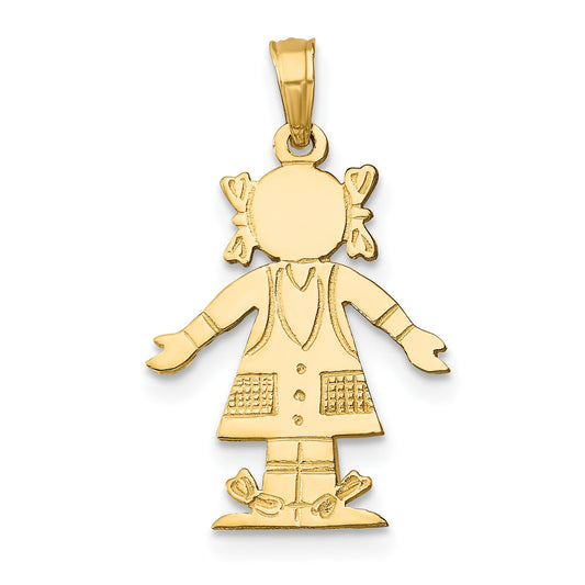 14K Yellow Gold Girl Charm