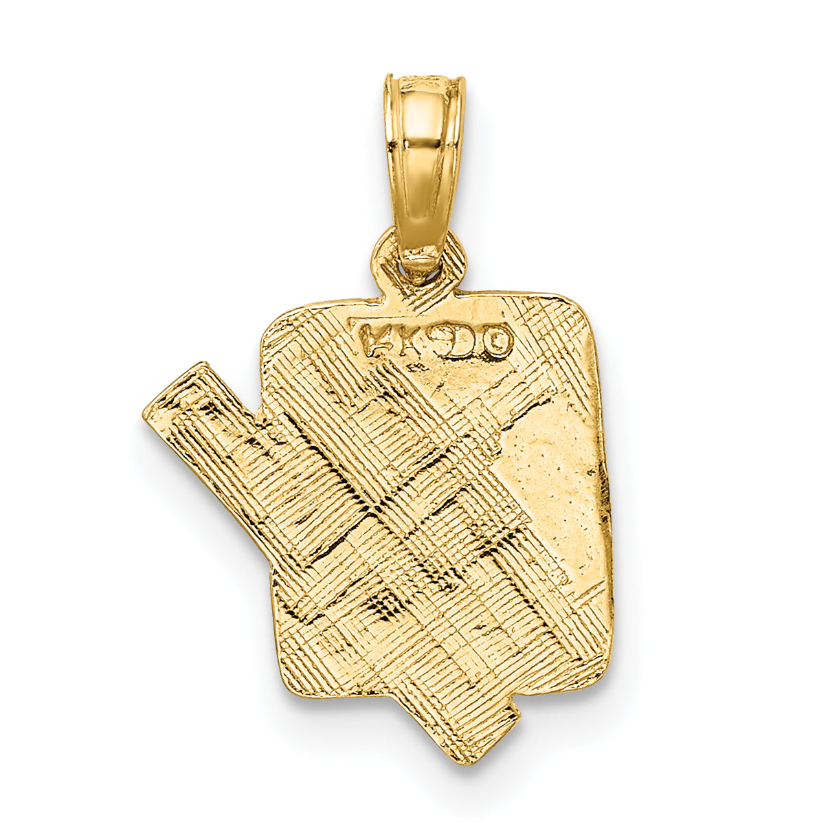 14K Yellow Gold School Book And Ruler Charm