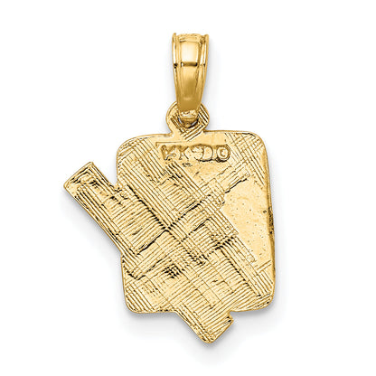 14K Yellow Gold School Book And Ruler Charm