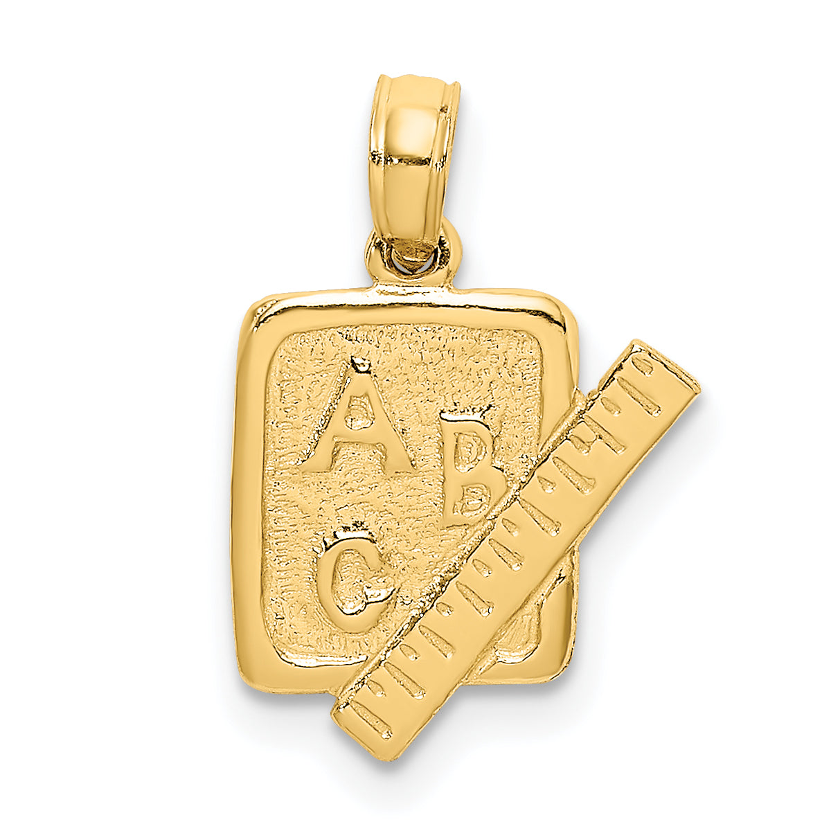14K Yellow Gold School Book And Ruler Charm