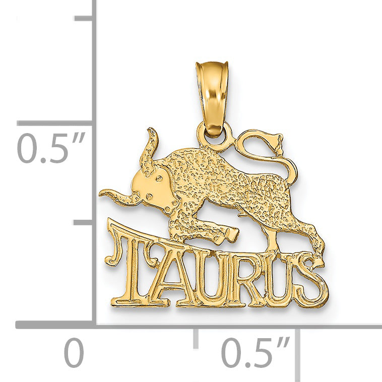 14K Yellow Gold Taurus Zodiac Charm