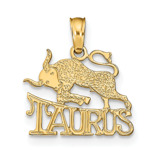 14K Yellow Gold Taurus Zodiac Charm