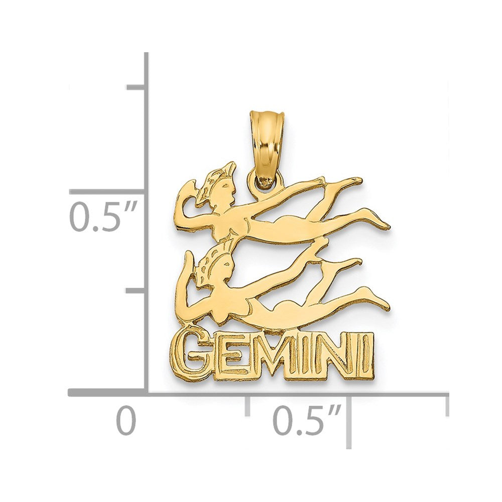 14K Yellow Gold Gemini Zodiac Charm