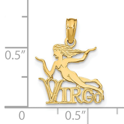 14K Yellow Gold Virgo Zodiac Charm