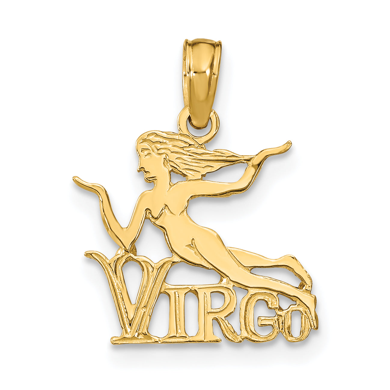 14K Yellow Gold Virgo Zodiac Charm