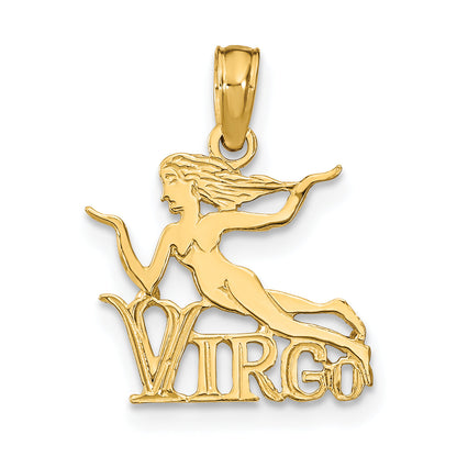 14K Yellow Gold Virgo Zodiac Charm
