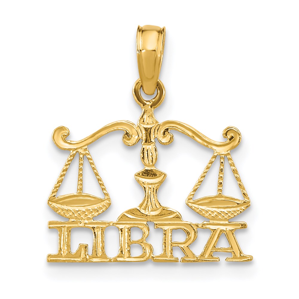 14K Yellow Gold Libra Zodiac Charm