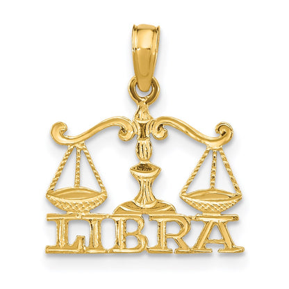 14K Yellow Gold Libra Zodiac Charm