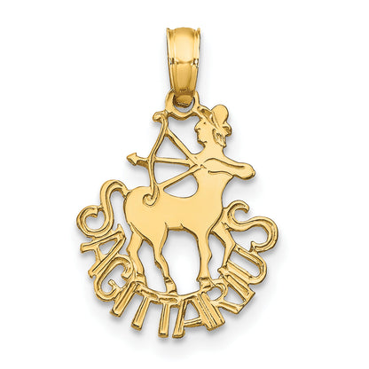 14K Yellow Gold Sagittarius Zodiac Charm