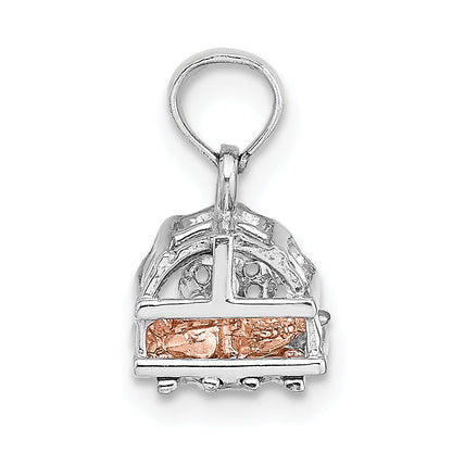 14K White/Rose Gold Two-Tone 3D Lobster Trap Moveable Charm