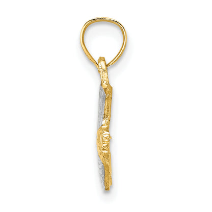 14K Yellow & Rhodium W/ Cowboy Boot Charm