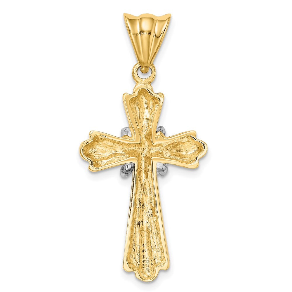 14k Two-tone Gold Two-tone Gold Polished Cross X Center Design Charm