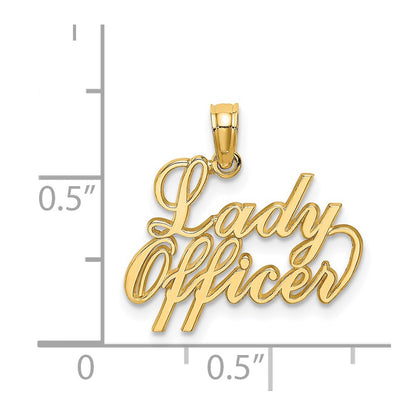 14K Yellow Gold Lady Officer Charm