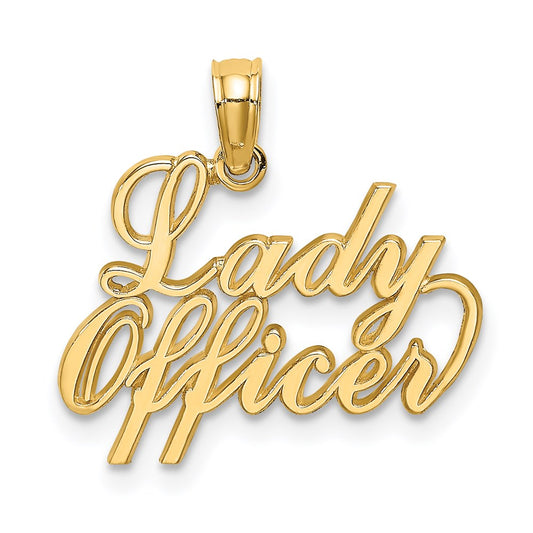 14K Yellow Gold Lady Officer Charm