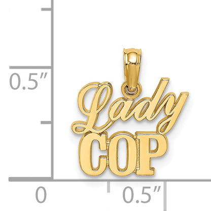 14K Yellow Gold Lady Cop Charm