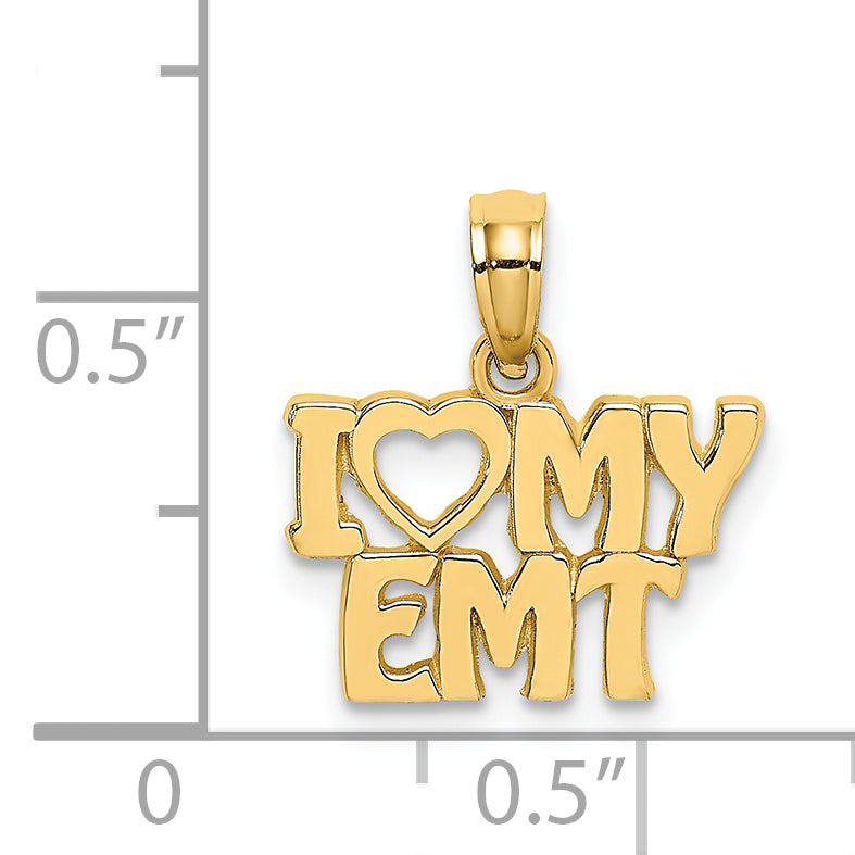 14K Yellow Gold I Love My Emt Charm