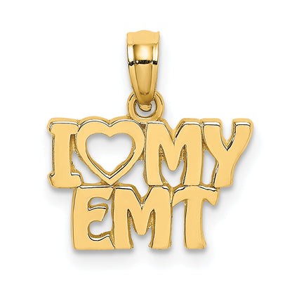 14K Yellow Gold I Love My Emt Charm