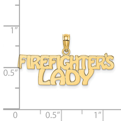 14K Yellow Gold Firefighter'S Lady Charm