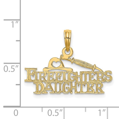 14K Yellow Gold Firefighter'S Daughter Charm